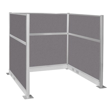Versare Pre-Configured Hush Panel Electric Cubicle (U Shape) 6' x 6' Slate Fabric 1859399